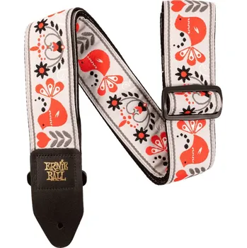 Kytarový popruh Ernie Ball Red Bird Winter Jacqaurd Strap + prodloužená záruka 3 roky