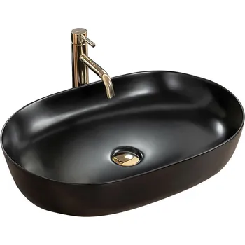 Rea Cleo 61 keramické umyvadlo na desku, černý mat, REA-U0035