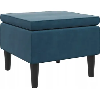 Podnožka s dřevěnými nohami, modrá, obi