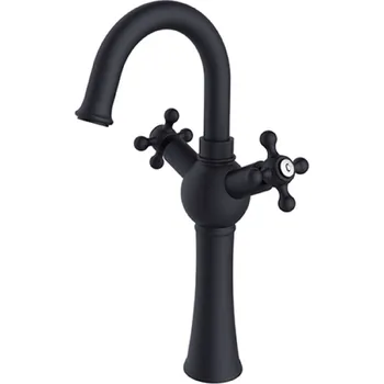 Vodovodní baterie Besco Retro I vysoká umyvadlová baterie, black, BU-RI-CZ