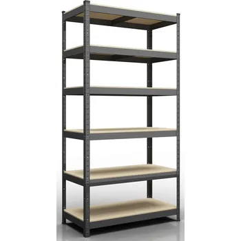 Dílenský regál Kovový regál ECONOMY 220x90x45 6 polic - černá