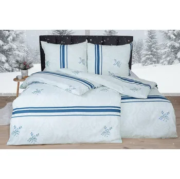 Bytový textil Zimní Bavlněné povlečení BASIC LAGIRI modré