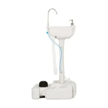 Umyvadlo Kempingové umyvadlo OP70582 s nádrží na vodu o objemu 17 l, bílé - A COSTWAY