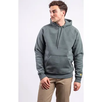 Pánská mikina Carhartt WIP Hooded Chase Sweat Velvet Green/Gold S