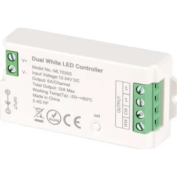 LED osvětlení Vipelectro Přijímač dálkového ovládání CCT 12/24V 12A CCT LED MLT035S až pro 4 kanály