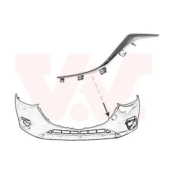 Nárazník Ozdobná / ochranná lišta, nárazník VAN WEZEL 2744581