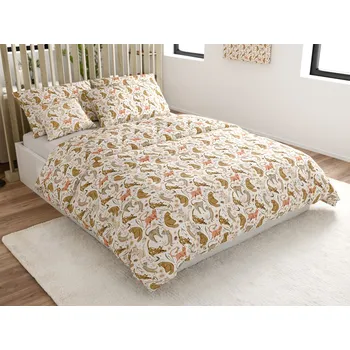 Povlečení Textilomanie Wild Cats bavlněné povlečení barevné 200 x 220, 2x 70 x 90 cm knoflíky