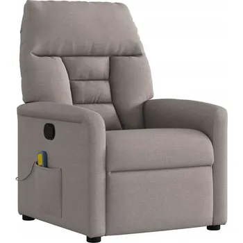 Křeslo Rozkládací masážní křeslo, taupe, potažené látkou