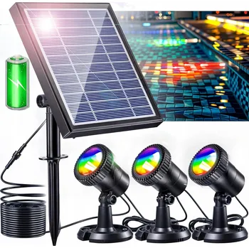 Venkovní osvětlení Solární RGB osvětlení do jezírka – 3v1 IP68 černé