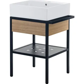 Koupelnový nábytek Deante Temisto 60 ocelová konstrukce s umyvadlem a šuplíkem, CDTD6U6S