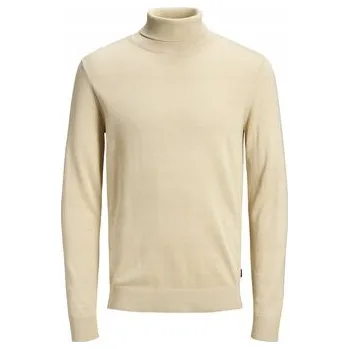 Pánský svetr Jack&Jones svetr JJEEMIL KNIT ROLL NECK NOOS béžový rolák velikost L