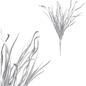 Autronic Tráva vlnitá - umělý trs, barva stříbrná, sada 12 ks