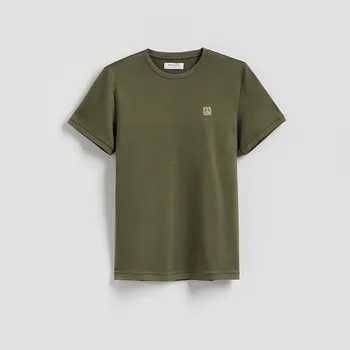 Pánské tričko Reserved - Tričko slim fit s výšivkou - olivová - WC992-91X - WC992-91X-L