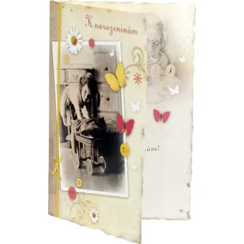 Blahopřání k narozeninám, RETRO - kočárek, DITIPO