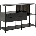 Regál Seaford se dvěma zásuvkami a otočným panelem - Actona Černá 114x78 cm