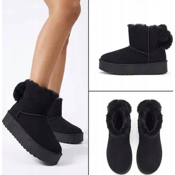 Dámská zimní obuv ČERNÉ DÁMSKÉ SNĚHULE GOROGGO 38