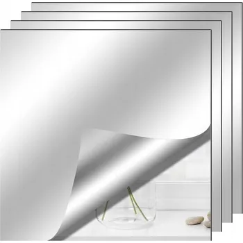 Zrcadlo 4 KUSY SAMOLEPICÍCH ZRCADLOVÝCH SAMOLEPKY ZRCADLO NALEPovací PŘILEPOVACÍ PANELY