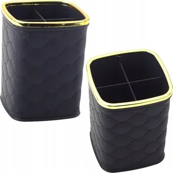 Úložný box Organizér / Stojan na štětce se čtyřmi přihrádkami, černý, 12 x 9,5 cm