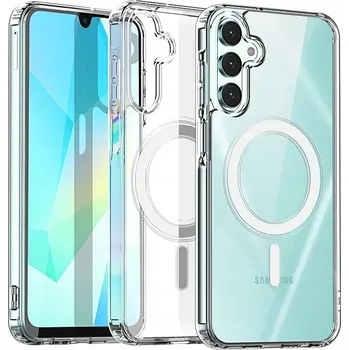 Pouzdro na mobilní telefon POUZDRO ZADNÍ KRYT POUZDRO MAGSAFE BEZBARVÉ PRO SAMSUNG GALAXY A16 4G / 5G + SKLO
