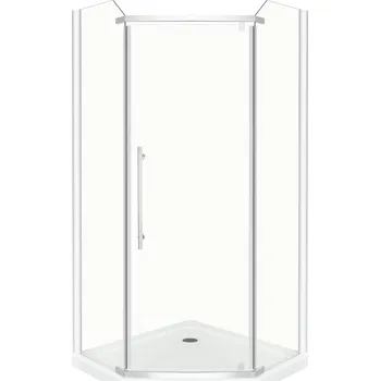 Kerra Glasgow Slim 90x90 pětiúhelníkový sprchový kout komplet s vaničkou, 693