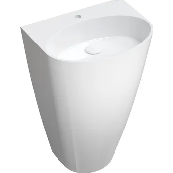 Aplomo Siena M+ volně stojící umyvadlo 55 z kompozitu s otvorem, white, SIENAUWBP