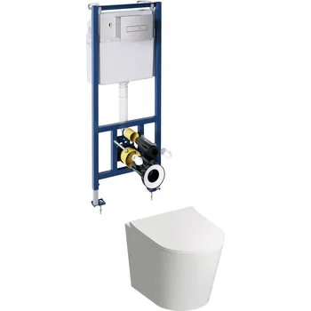 Aplomo Tampa WC závěsný komplet, chromové tlačítko, TAMPASETBPCR