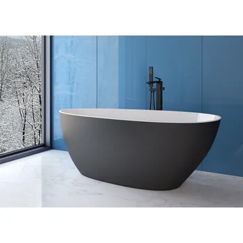 Vana Besco Goya Black&White MAT volně stojící vana, litý mramor Délka vany: 140cm, WMMC-140