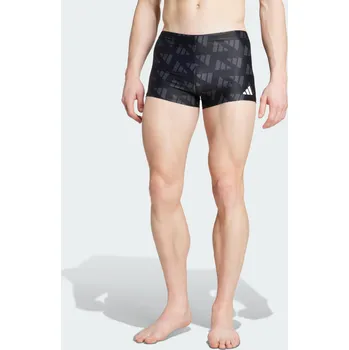 Pánské plavky ADIDAS Plavecké boxerky Logo Graphic 2 Inch L ČERNÁ|ŠEDÁ