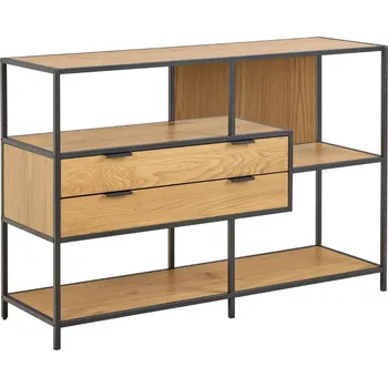 regál Regál Seaford se dvěma zásuvkami - Actona Světlý dub 114x78 cm