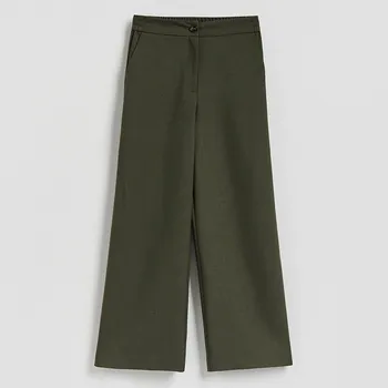 Dámské oblečení Reserved - Kalhoty se širokými nohavicemi - zelená - 006HG-87M - 006HG-87M-XS