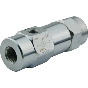 Instalatérský materiál OLEODINAMICA MARCHESINI Ovladatelný zpětný ventil VBPSL "zámek" jednočinný válcový zámek závity: 1" průtok: 120L/min max. tlak: 220bar