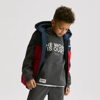 Dětská móda Reserved - Mikina s&nbsp;kapucí - tmavě šedá - 573HR-90X - 573HR-90X-128