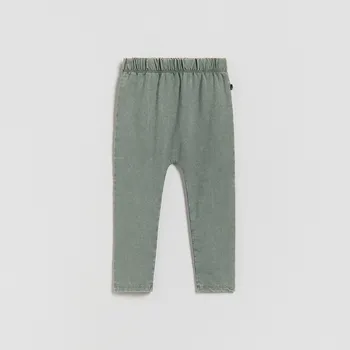 Dětská móda Reserved - Legíny s&nbsp;vysokým podílem bavlny - tmavě zelená - 477HK-79X - 477HK-79X-104