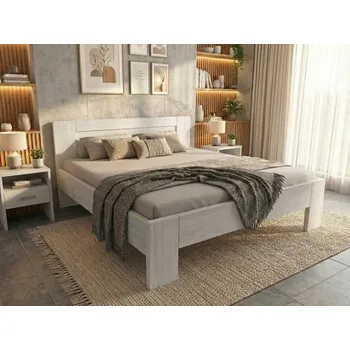 Postel Buková zvýšená manželská postel 180x200 - Montana Supra Odstín moření: Bílá transparentní, Rozměr: 180x200