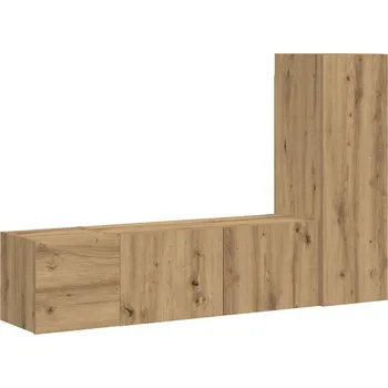 Televizní stolek Nástěnné TV skříňky 3 ks dub artisan kompozitní Hnědá3328958