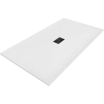 Sprchová vanička Mexen Hugo, obdélníková sprchová vanička SMC 200 x 100 cm, bílá, černá krytka, 42101020-B