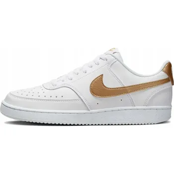 Dámské tenisky Dámské boty Nike Court Vision Low Next Nature bílé/metalická zlatá, velikost 40 EU