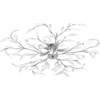 Stropní svítidlo, lístky z akrylového křišťálu, 5 žárovek E14