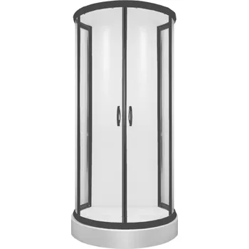 Aplomo Stylio Round 100x80 sprchový kout, black, BK501XTK