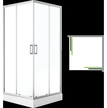 Aplomo Bresso čtvercový sprchový kout s vaničkou, chrom Rozměr koutu: 90x90cm, JKB_096K