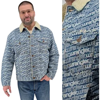 Moto bunda Wrangler ANTIFIT SHERPA zateplená džínová bunda/katana s kožíškem M