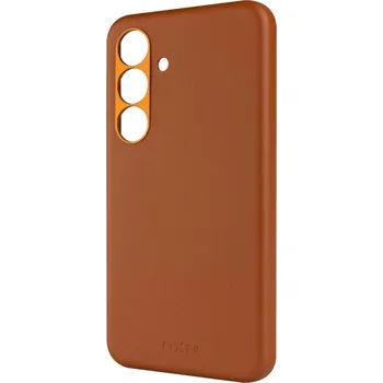 Pouzdro na mobilní telefon Kožený zadní kryt FIXED MagLeather s podporou MagSafe pro Samsung Galaxy S25, hnědý