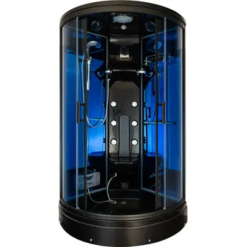 Aplomo Monster Black 100x100x220 parní masážní sprchový box, MO-0210BS