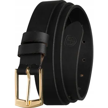 Opasek Pásek dámský kožený se zlatou sponou PETERSON 115 cm černý úzký