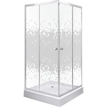 Kerra Pixel SQ White čtvercový sprchový kout s vaničkou Rozměr koutu: 80x80cm, PIXWH80