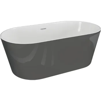 Polimat Uzo volně stojící akrylátová vana 160x80, grafit, 00437