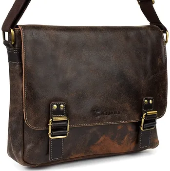 Beltimore pánská kožená taška přes rameno Velká hnědá M85
