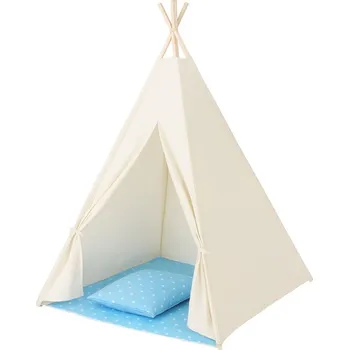 Hra na zahradu Springos Teepee stan pro děti Bílo-modrý s puntíky