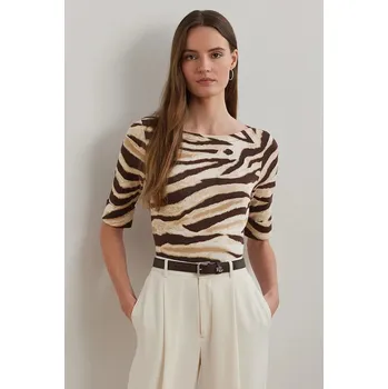 Pánské oblečení Tričko Lauren Ralph Lauren 200971095 béžová 01A, vel. XS