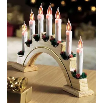 Vánoční svícen Vánoční svícen 7 LED teplá bílá přírodní 41 x 28 cm